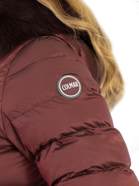 DELUXE Doudoune femme avec capuche en fourrure brun foncé-foncés - Doudounes femme