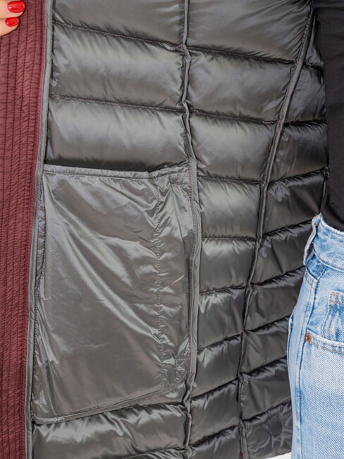 DELUXE Doudoune femme avec capuche en fourrure brun foncé-foncés - Doudounes femme