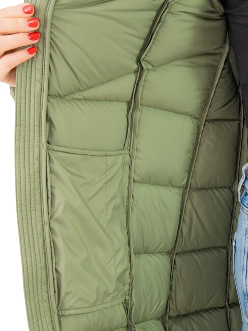 CAPTION Doudoune longue à capuche pour femme boue - Doudounes femme