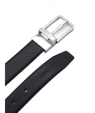 CERRUTI DOUBLE Ceinture en cuir réversible et raccourcissable noir/marron foncé - Ceintures - 4