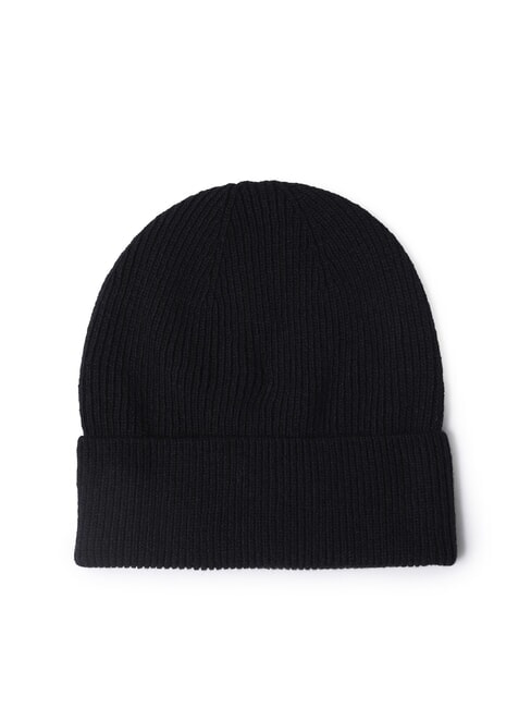 BEANIE Bonnet côtelé en mélange de laine noir - Bonnets