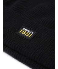 CERRUTI BEANIE Bonnet côtelé en mélange de laine noir - Bonnets - 3
