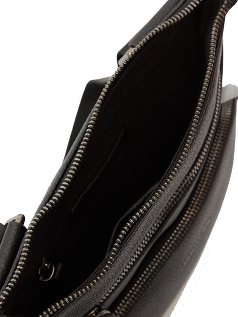 MADDOX Sac plat multi-poches en cuir noir - Sacs en Bandoulières pour Homme