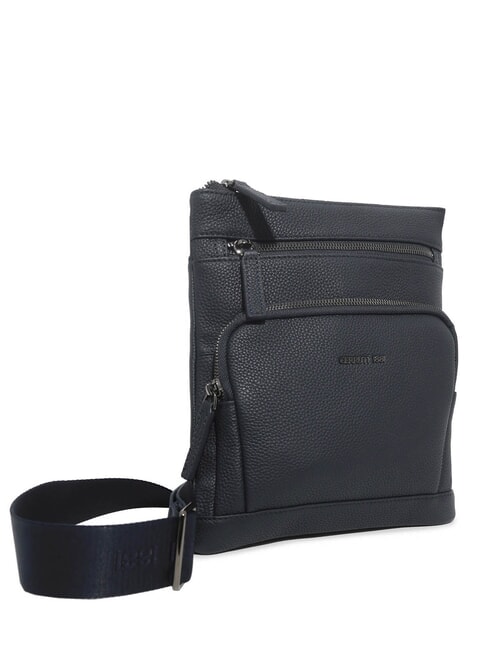 MADDOX Sac plat multi-poches en cuir bleu - Sacs en Bandoulières pour Homme