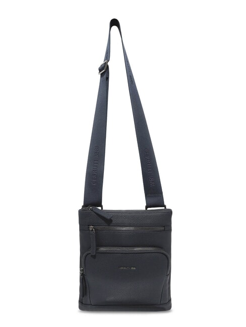 MADDOX Sac plat multi-poches en cuir bleu - Sacs en Bandoulières pour Homme