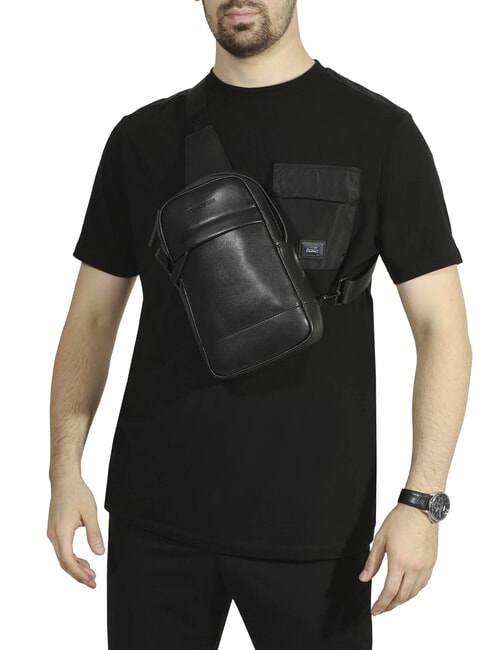 BRAD Sac en cuir noir - Sacs en Bandoulières pour Homme