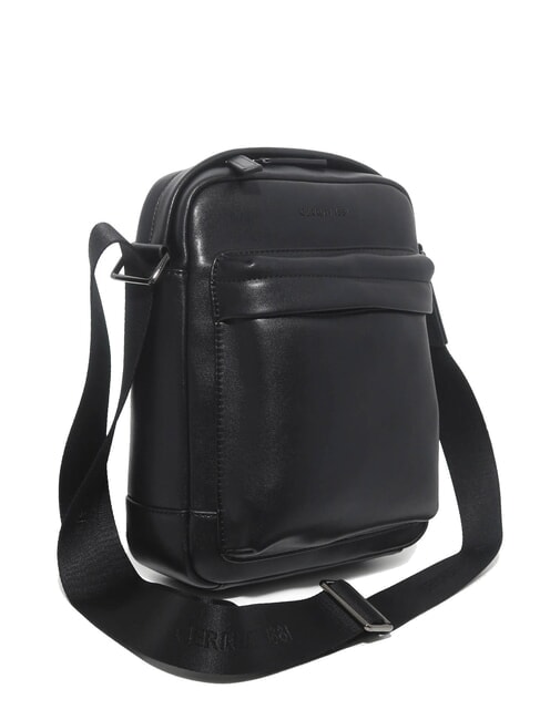 BRAD Sac en cuir avec poche noir - Sacs en Bandoulières pour Homme