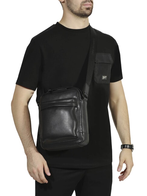 BRAD Sac en cuir avec poche noir - Sacs en Bandoulières pour Homme