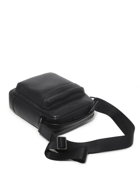 BRAD Sac en cuir avec poche noir - Sacs en Bandoulières pour Homme