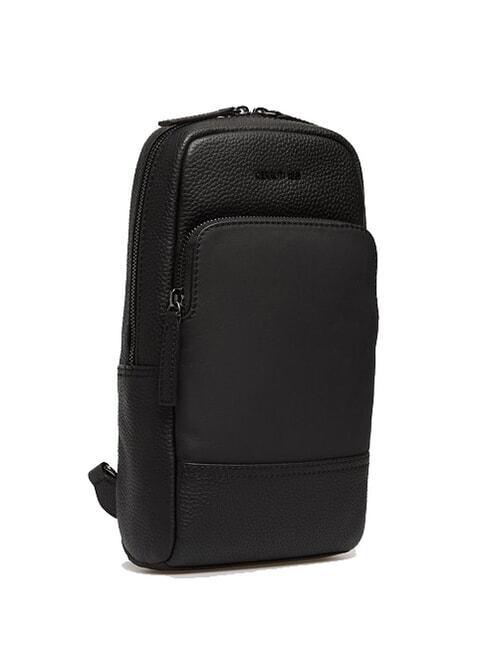 SCOTT Sac en cuir avec poche noir - Sacs en Bandoulières pour Homme