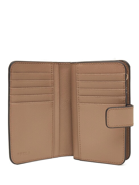 CAMELIA Portefeuille femme en cuir grège - Portefeuilles Femme