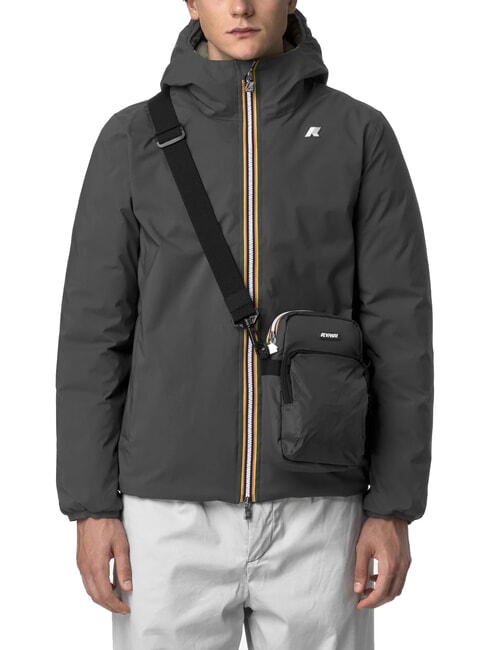 ERLOY Sac en nylon avec poche ombre grise dk - Sacs en Bandoulières pour Homme