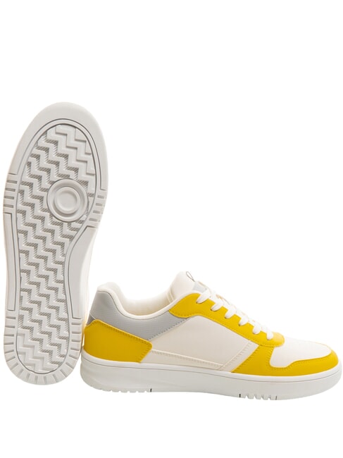 TE Baskets à blocs de couleurs blanc/jaune - Chaussures unisexe