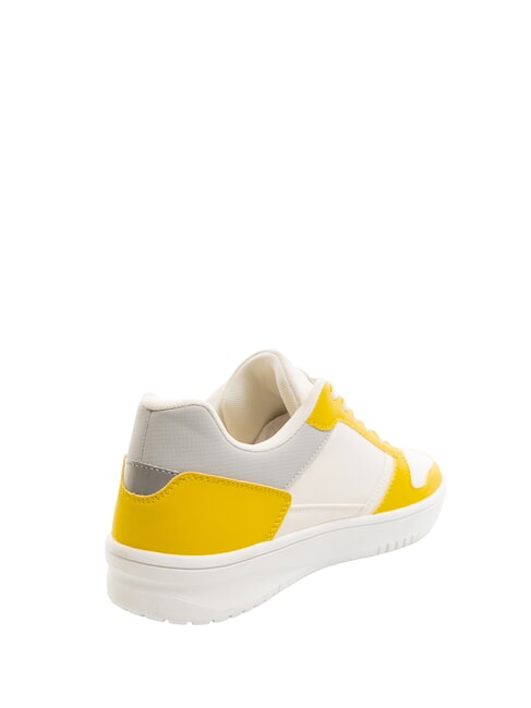 TE Baskets à blocs de couleurs blanc/jaune - Chaussures unisexe