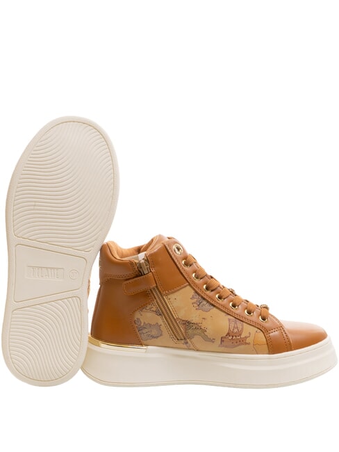 GEO Baskets montantes Cuir / Beige G&eacute;o - Chaussures Femme