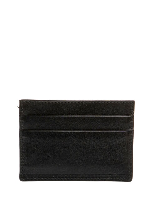 LIFE Porte-cartes plat en cuir noir - Portefeuilles Homme