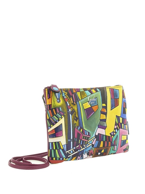 BEYONCE MULTICOLOR M Pochette en cuir avec bandoulière fresque géométrique - Sacs pour Femme