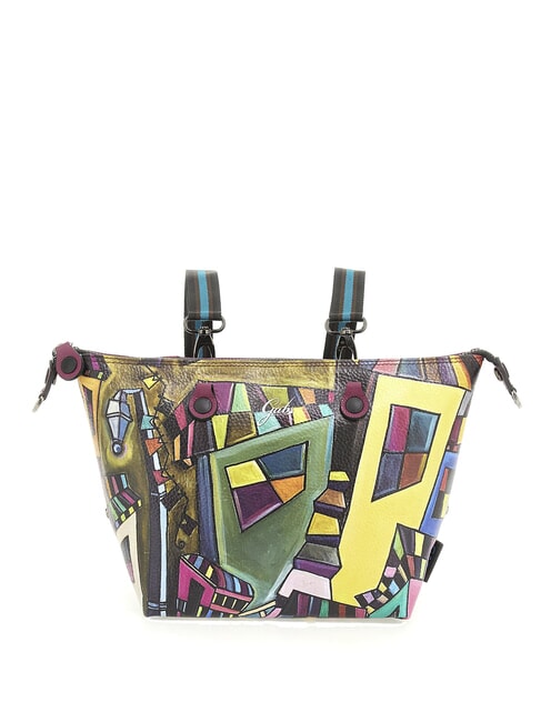 G3 PLUS LARGE MULTICOLOR Sac shopping plat transformable fresque géométrique - Sacs pour Femme
