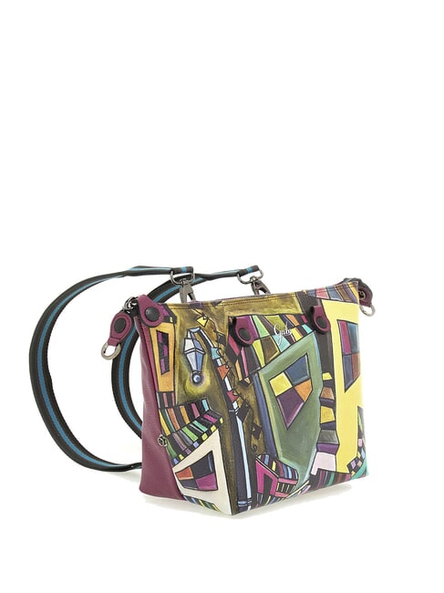 G3 PLUS LARGE MULTICOLOR Sac shopping plat transformable fresque géométrique - Sacs pour Femme
