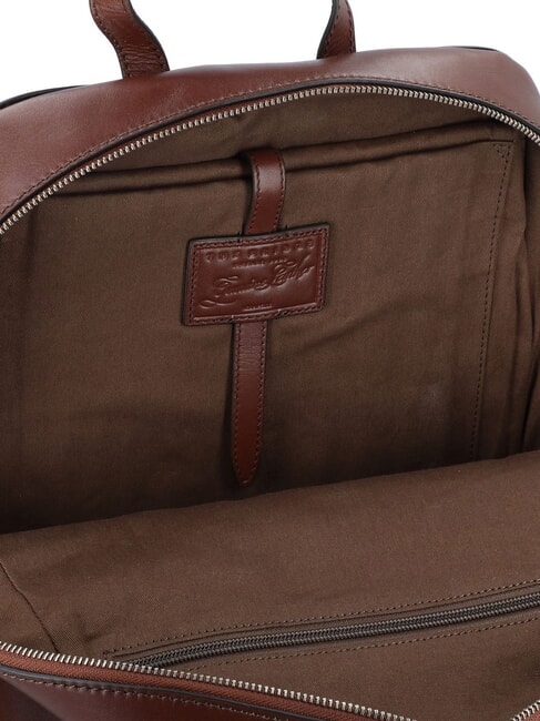 ALBERTO Sac à dos pour ordinateur portable 13 pouces, en cuir Marron / Palladium - Sacs à dos pour ordinateur portable