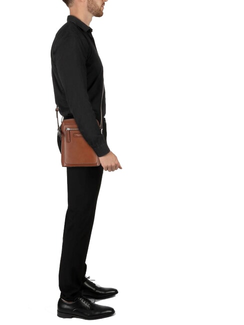 ALBERTO Sac en cuir Marron / Palladium - Sacs en Bandoulières pour Homme