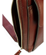 THE BRIDGE ALBERTO Sac à bandoulière en cuir Marron / Palladium - Sacs en Bandoulières pour Homme - 4