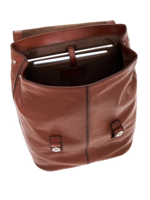 BIAGIO  Sac à dos PC 13", en cuir brun 14/ruthénium palladium - Sacs à dos pour ordinateur portable