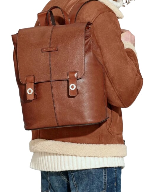 BIAGIO  Sac à dos PC 13", en cuir brun 14/ruthénium palladium - Sacs à dos pour ordinateur portable