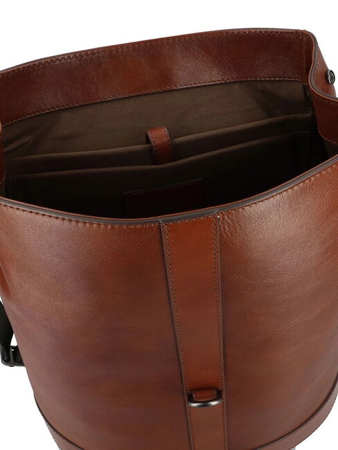 GIACOMO Sac à dos pour ordinateur portable 13 pouces, en cuir Marron / Ruthénium - Sacs à dos pour ordinateur portable