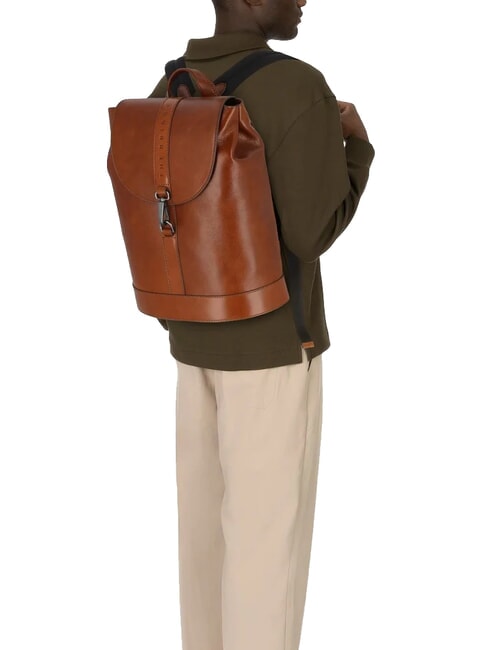 GIACOMO Sac à dos pour ordinateur portable 13 pouces, en cuir Marron / Ruthénium - Sacs à dos pour ordinateur portable