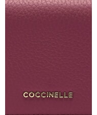 COCCINELLE METALLIC SOFT Petit portefeuille en cuir sangria - Portefeuilles Femme - 2