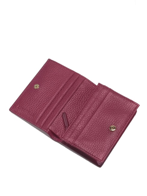 METALLIC SOFT Petit portefeuille en cuir sangria - Portefeuilles Femme