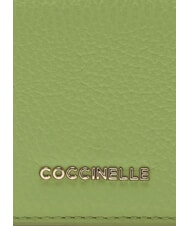 COCCINELLE METALLIC SOFT Petit portefeuille en cuir guacamole - Portefeuilles Femme - 3