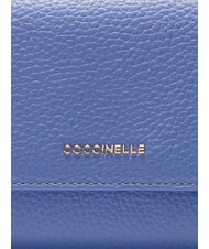 COCCINELLE METALLIC SOFT Grand portefeuille en cuir bleu - Portefeuilles Femme - 3