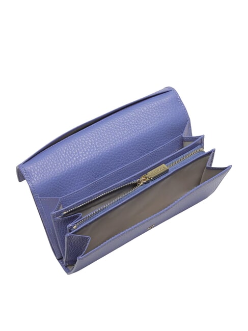 METALLIC SOFT Grand portefeuille en cuir bleu - Portefeuilles Femme