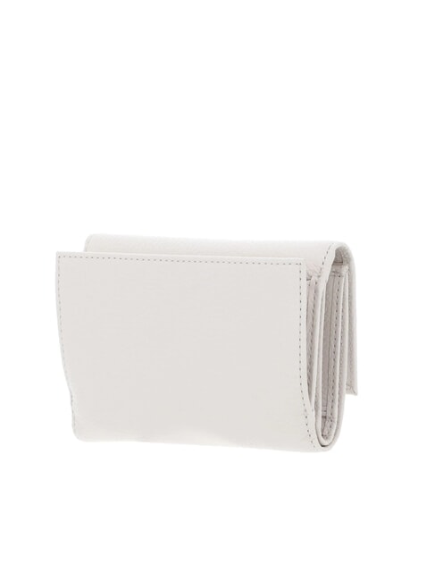 METALLIC SOFT Portefeuille à deux volets en cuir martelé blanc - Portefeuilles Femme