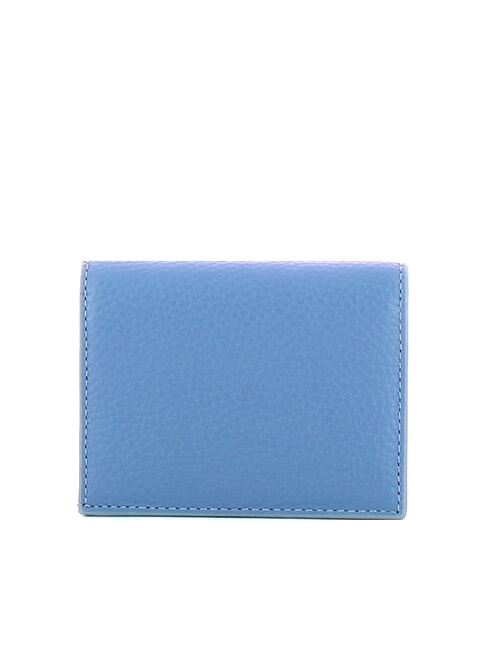 METALLIC SOFT Petit portefeuille en cuir bleu - Portefeuilles Femme