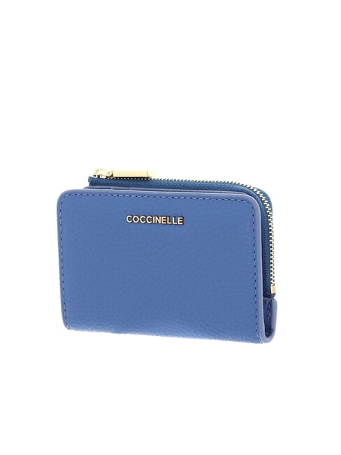 METALLIC SOFT Porte-cartes en cuir bleu - Portefeuilles Femme