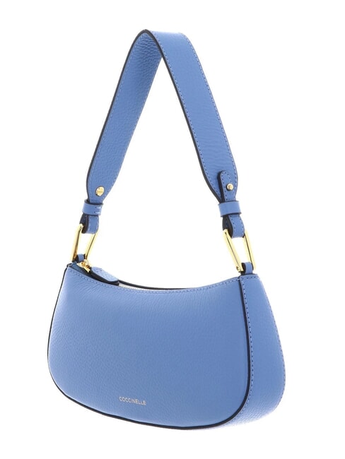MERVEILLE Sac à bandoulière en cuir texturé bleu - Sacs pour Femme