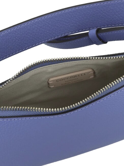 MERVEILLE Sac à bandoulière en cuir texturé bleu - Sacs pour Femme