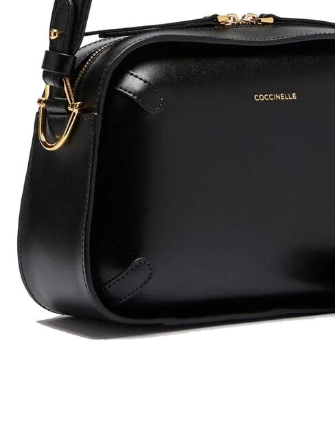 MALETA CALF COC Sac &agrave; bandouli&egrave;re en cuir avec bandouli&egrave;re Noir - Sacs pour Femme