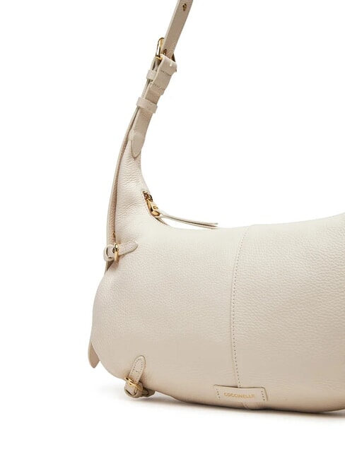 ABIGAIL Sac bandouli&egrave;re en cuir martel&eacute; blanc - Sacs pour Femme