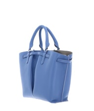 COCCINELLE FLORES Petit sac fourre-tout en cuir martel&eacute; bleu - Sacs pour Femme - 3