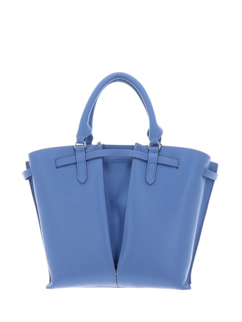 FLORES Petit sac fourre-tout en cuir martel&eacute; bleu - Sacs pour Femme
