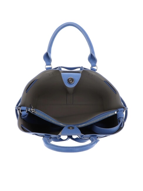 FLORES Petit sac fourre-tout en cuir martel&eacute; bleu - Sacs pour Femme