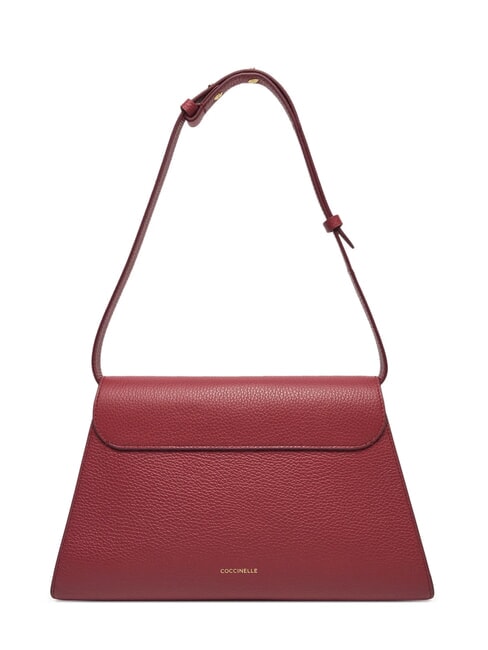 DEW Sac bandoulière moyen en cuir martelé sangria - Sacs pour Femme