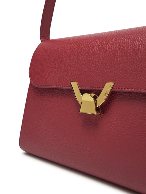 DEW Sac bandoulière moyen en cuir martelé sangria - Sacs pour Femme