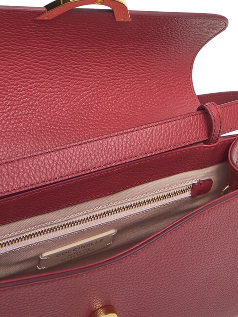 DEW Sac bandoulière moyen en cuir martelé sangria - Sacs pour Femme