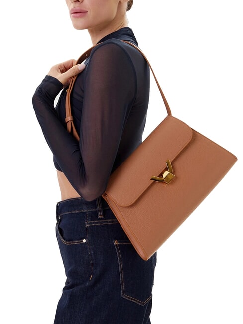 DEW Sac bandoulière moyen en cuir martelé peaux - Sacs pour Femme