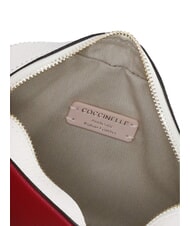 COCCINELLE TEBE TRICOLOR Mini sac bandouli&egrave;re en cuir martel&eacute; sang/blanc/bleu - Sacs pour Femme - 5